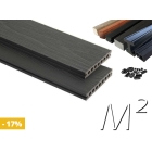 m2 Woodvision composiet vlonderplanken totaalpakket, semi-massief, 145mm breed, Zwart
