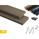 m2 Woodvision composiet vlonderplanken totaalpakket, semi-massief, 145mm breed, Bruin