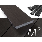 m2 All-in pakket Massieve Terrasplanken, Terrafina Lounge, Nero / Black, 21 x 146mm