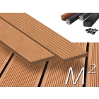 m2 Megawood composiet vlonderplanken totaalpakket, massief, Classic, 145mm breed, Natuurbruin