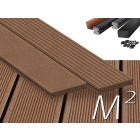 m2 Megawood composiet vlonderplanken totaalpakket, massief, Classic, 145mm breed, Notenbruin