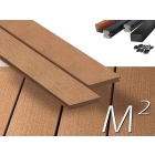 m2 Megawood composiet vlonderplanken totaalpakket, massief, Premium, 145mm breed, Natuurbruin