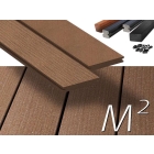 m2 Megawood composiet vlonderplanken totaalpakket, massief, Premium, 145mm breed, Notenbruin