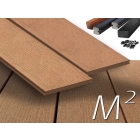 m2 Megawood composiet vlonderplanken totaalpakket, massief, Premium Jumbo, 242mm breed, Natuurbruin